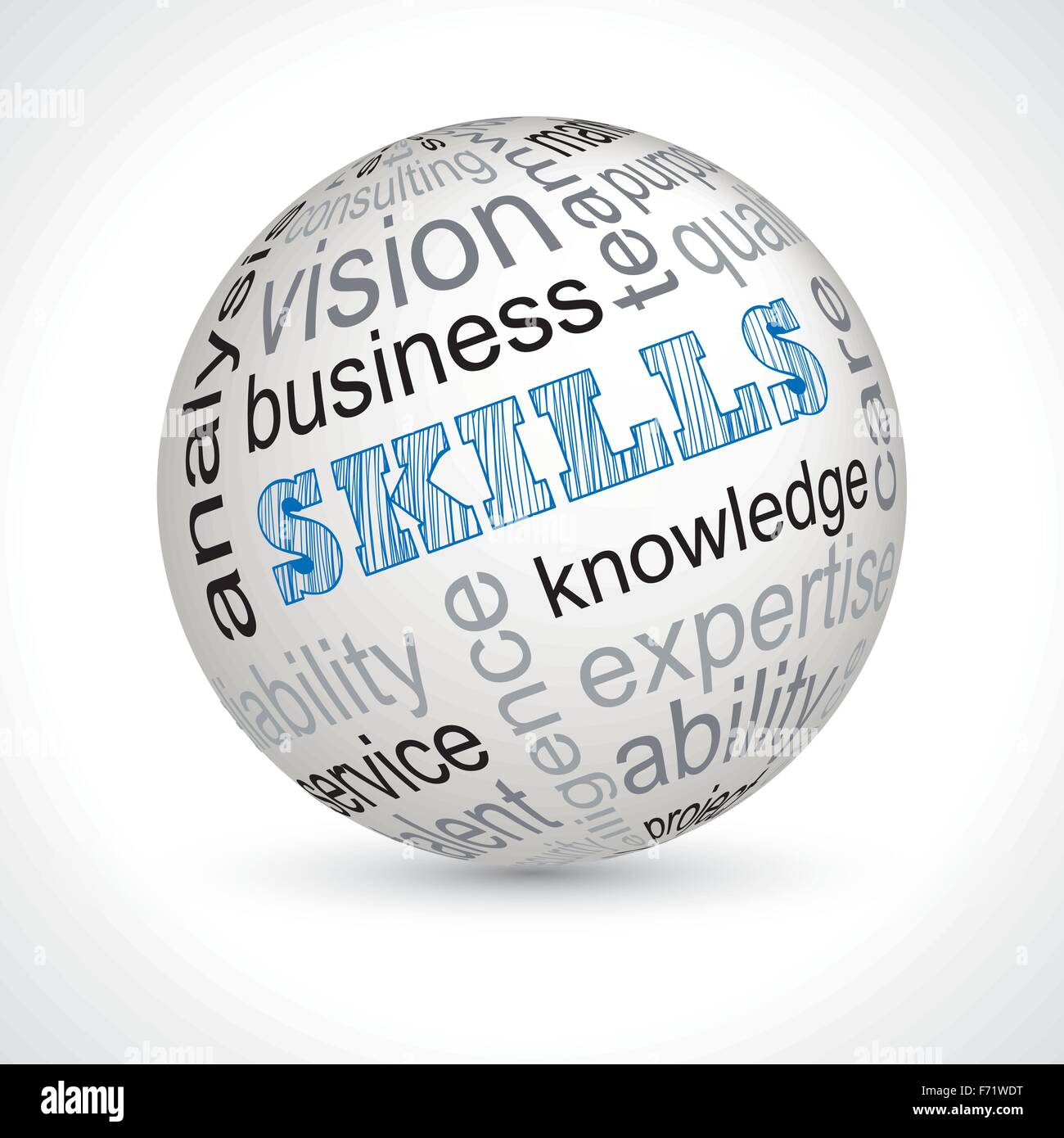 Fähigkeiten Thema Kugel mit Keywords voll Vektor Stock Vektor