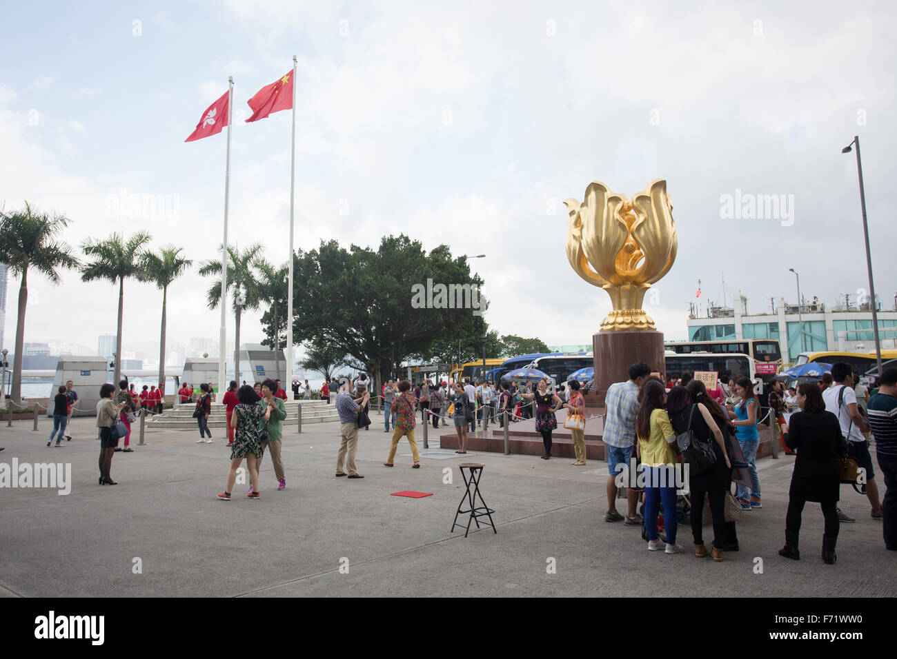 Golden Bauhinia Square Hongkong Stockfoto