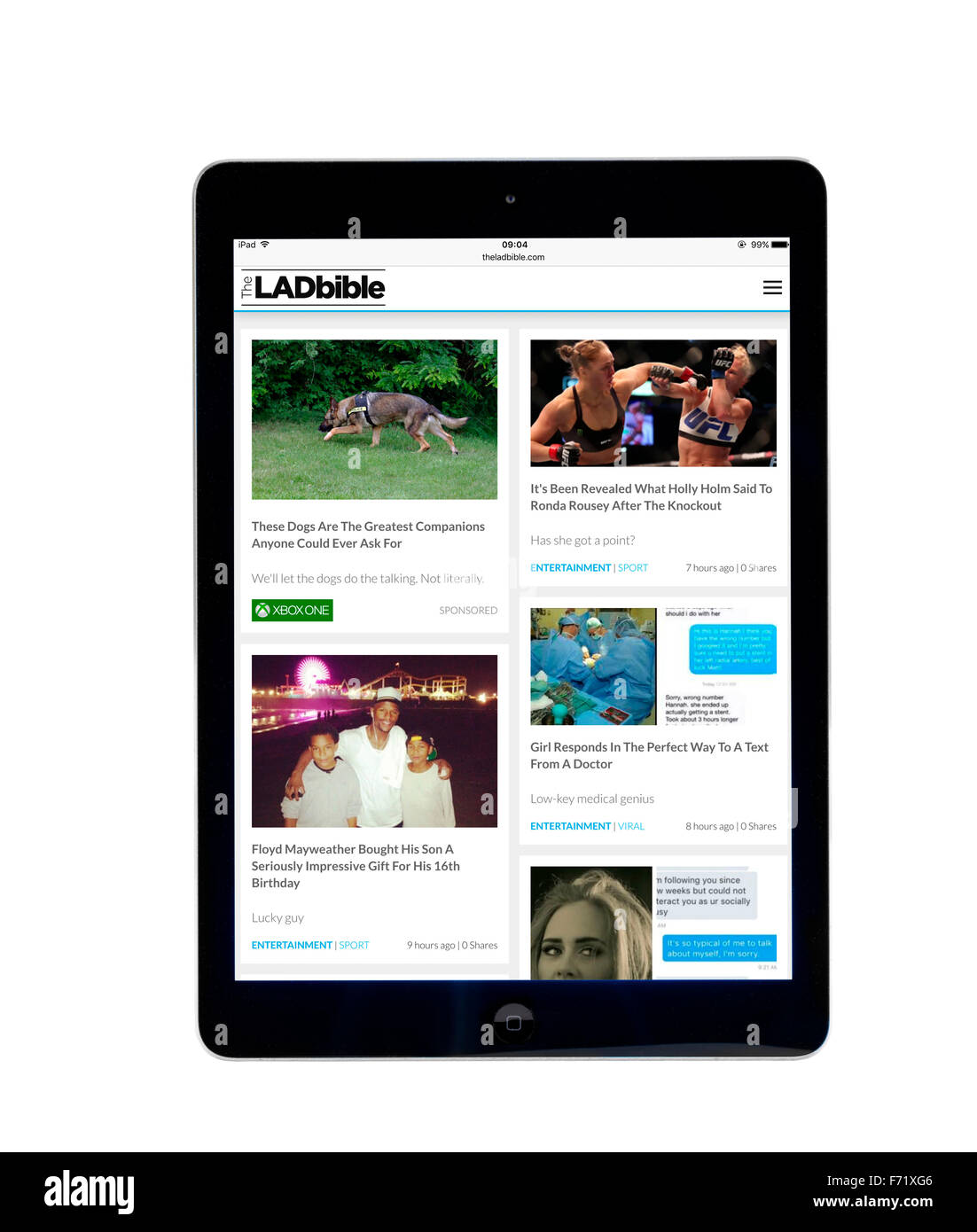 Die Lad Bibel-Website auf ein Apple iPad Air angesehen Stockfoto
