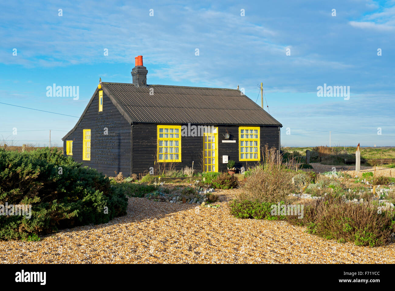 Prospect Cottage, einst die Heimat des Filmemachers Derek Jarman, Dungeness, Kent, England UK Stockfoto