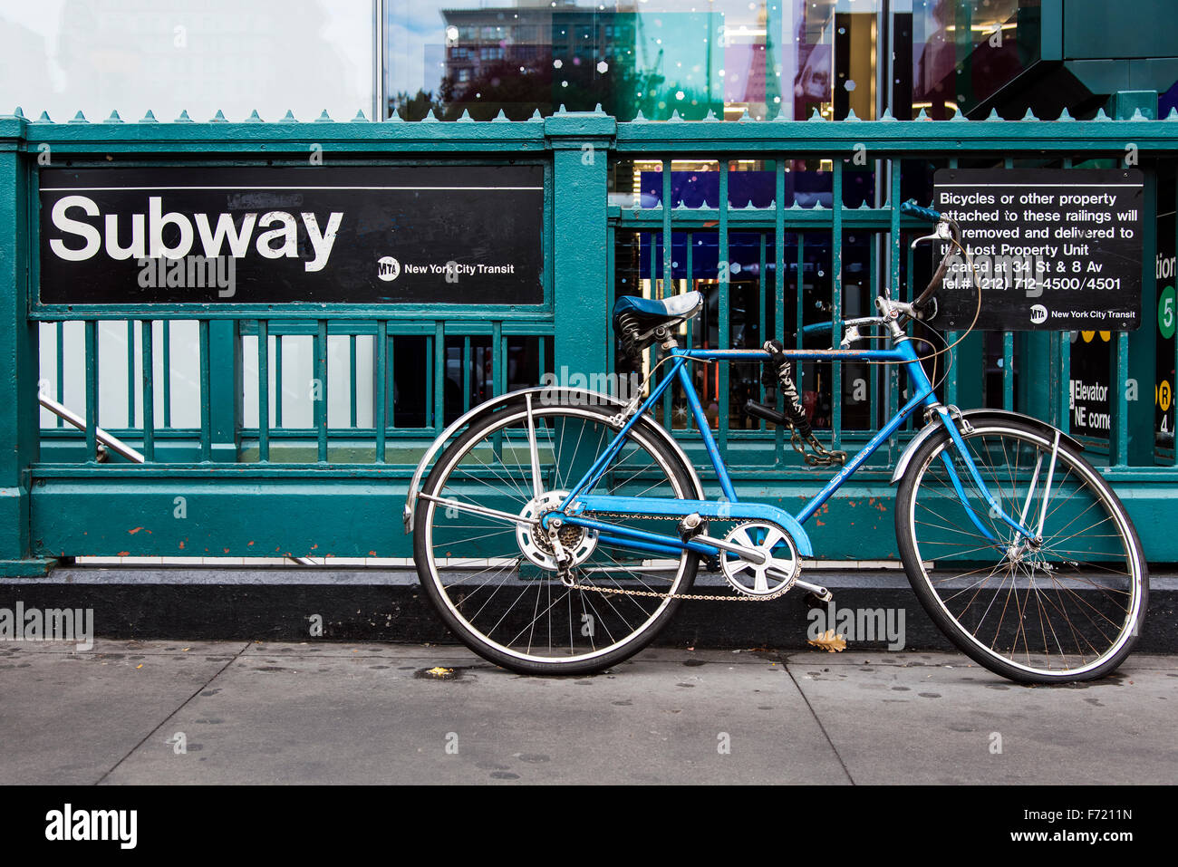 Eingang der u-Bahnstation, Manhattan, New York, USA Stockfoto