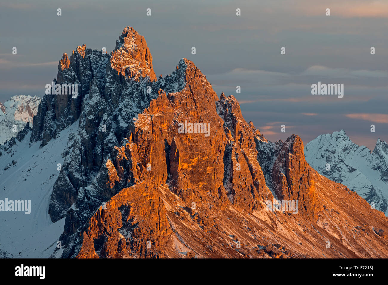 Berg-Kette Cadini di Misurina an der letzten Ampel, Dolomiten, South Tyrol Provinz, Italien, Europa Stockfoto