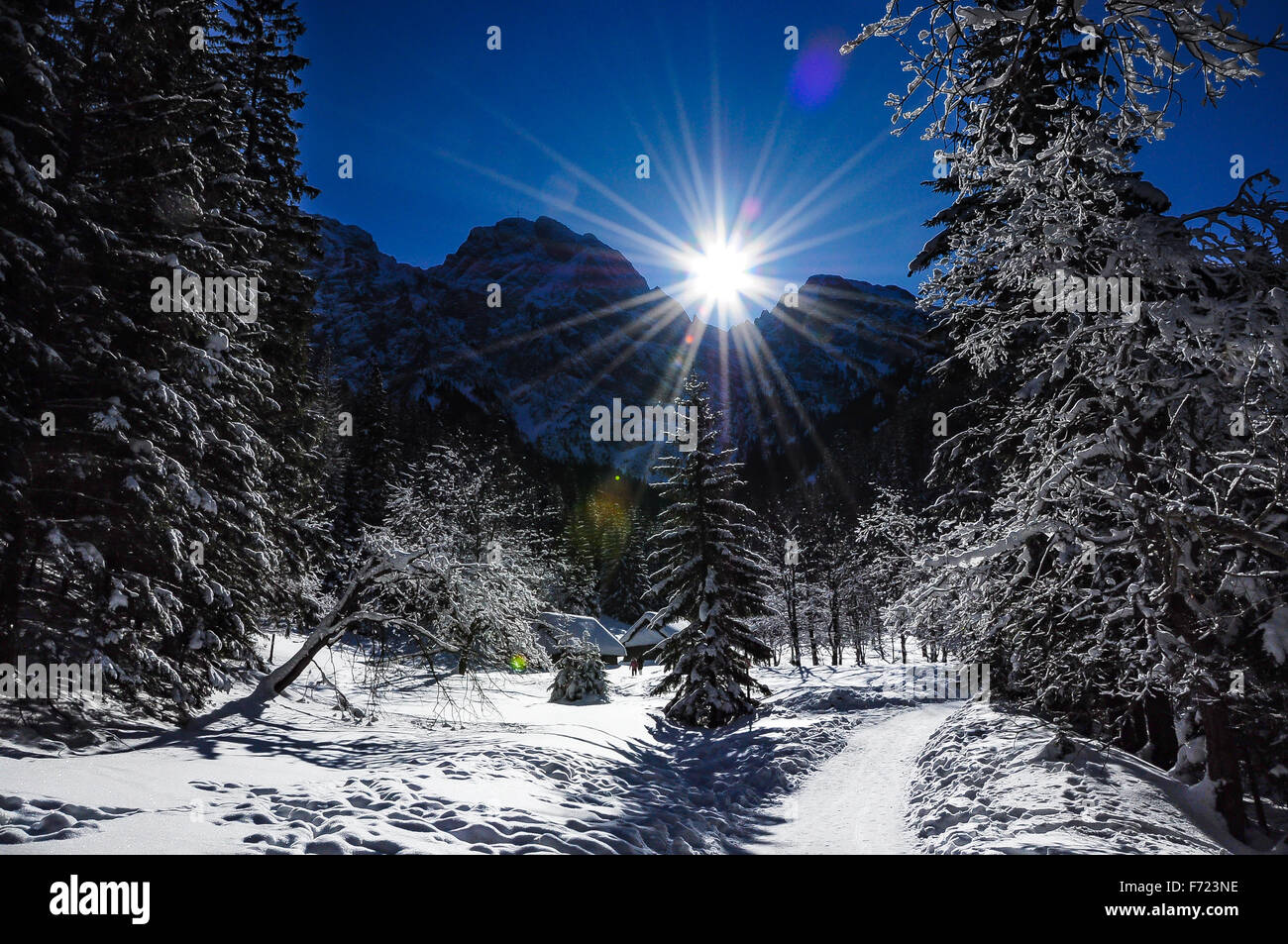 Funkeln in den Himmel, schöner sonniger Tag im polnischen Tatra-Gebirge Stockfoto