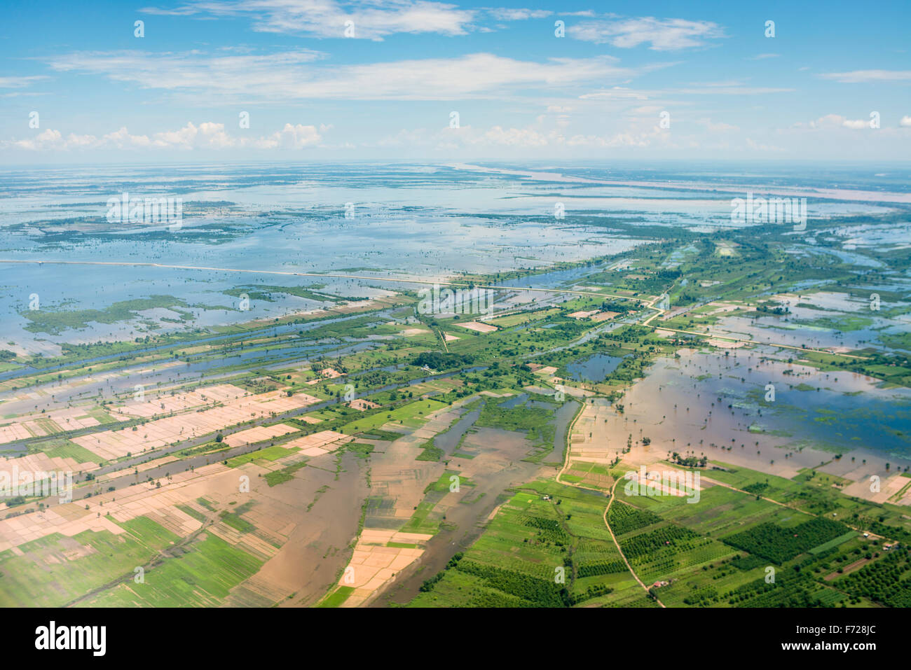 Mekong-Fluss bei Hochwasser, Kambodscha Stockfoto