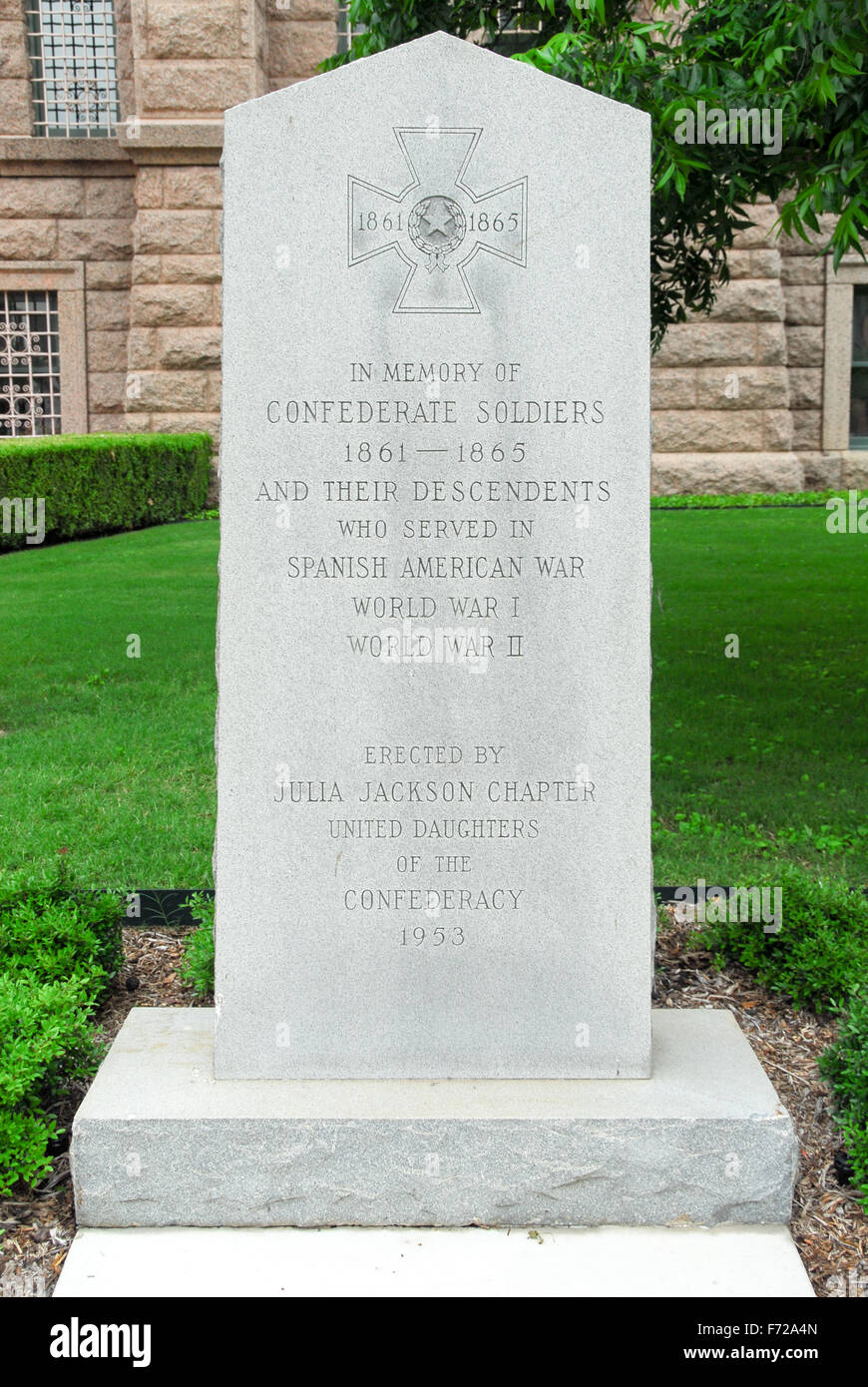 Konföderierte Soldaten Denkmal in Dallas/Fort Worth, Texas. Stockfoto