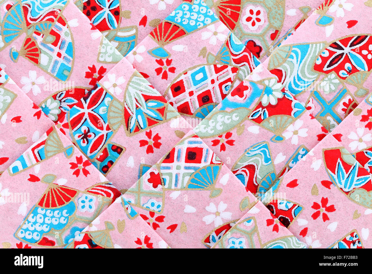 Japanische Muster Origami Papier Textur Hintergrund Stockfoto