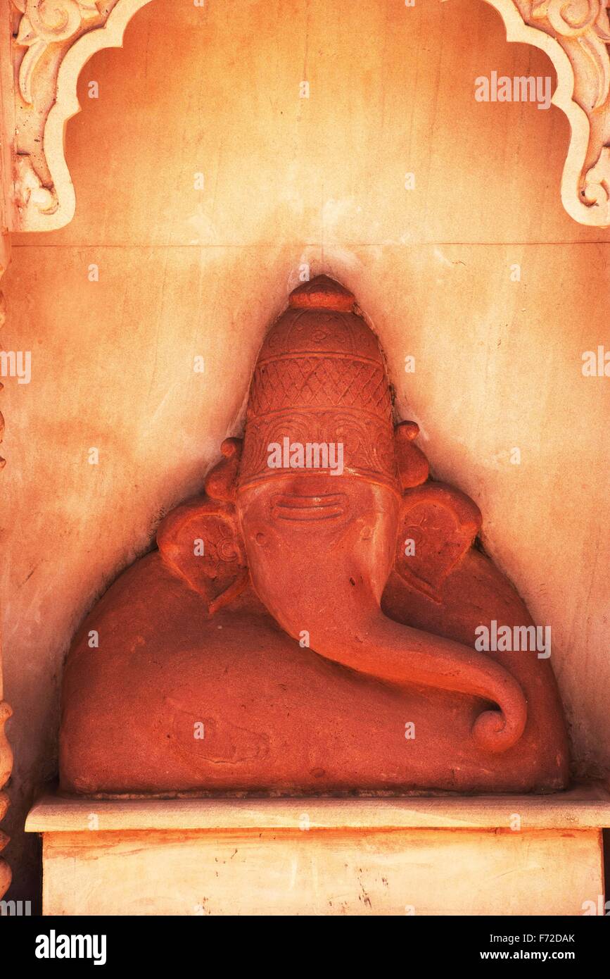 Ashtavinayak Ganpati Mandir, Ganesh Idol Replik, Ballaleshwar, Pali, Sudhgad, Sudhgarh, Raigad, Raigarh, Maharashtra, Indien, Asien Stockfoto