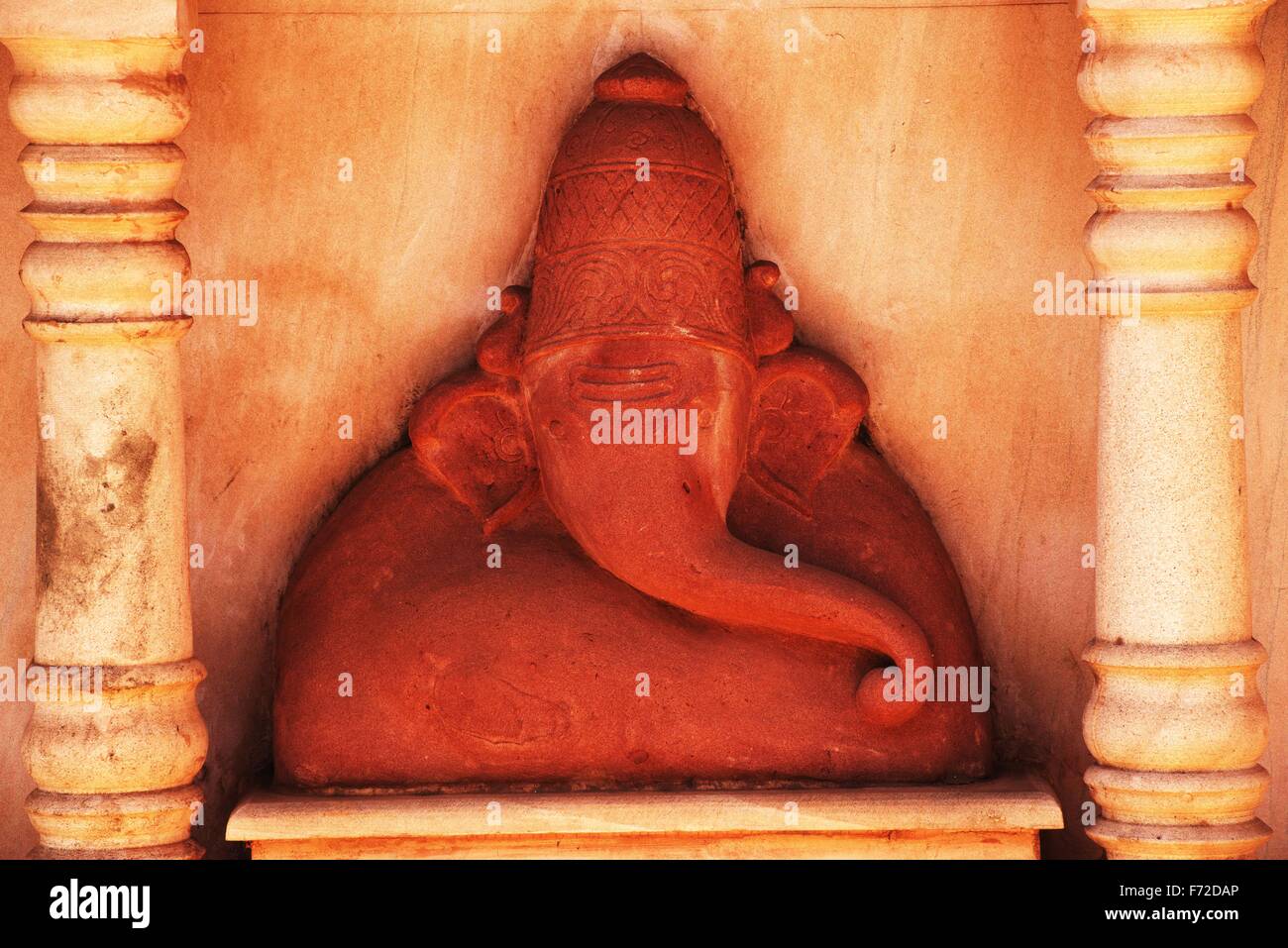 Ashtavinayak Ganpati Mandir, Ganesh Idol Replik, Ballaleshwar, Pali, Sudhgad, Sudhgarh, Raigad, Raigarh, Maharashtra, Indien, Asien Stockfoto