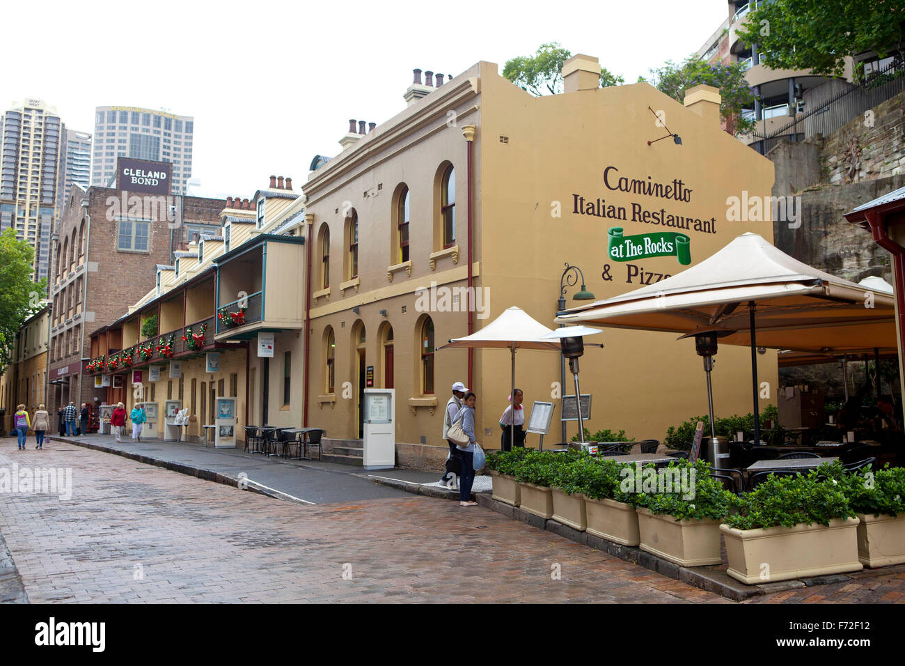 Caminetto Italienisches Restaurant in the Rocks, Sydney, Australien Stockfoto