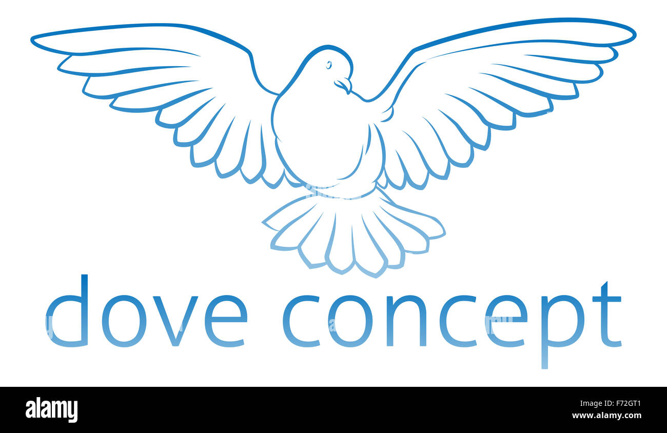 Eine konzeptionelle Darstellung der eine Taube Vogel Icon-design Stockfoto