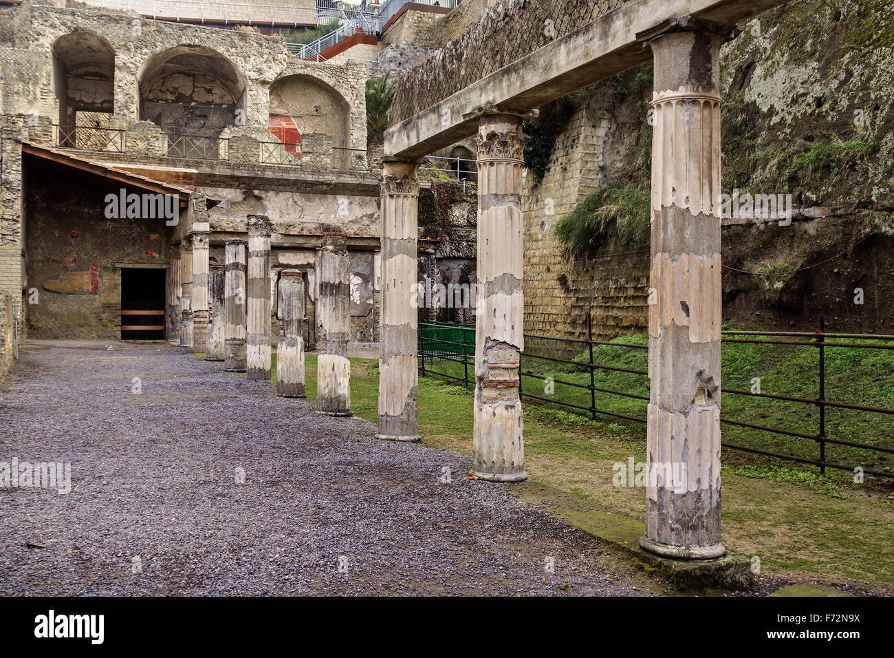 Palästra mit korinthischen Säulen Herculaneum Kampanien Italien Stockfoto