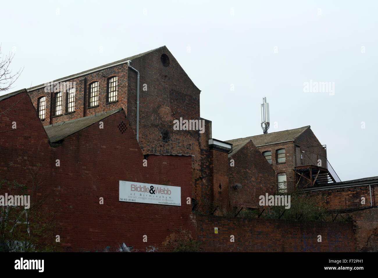 Alte Industriebauten auf Icknield Port Loop Insel, Birmingham, UK Stockfoto