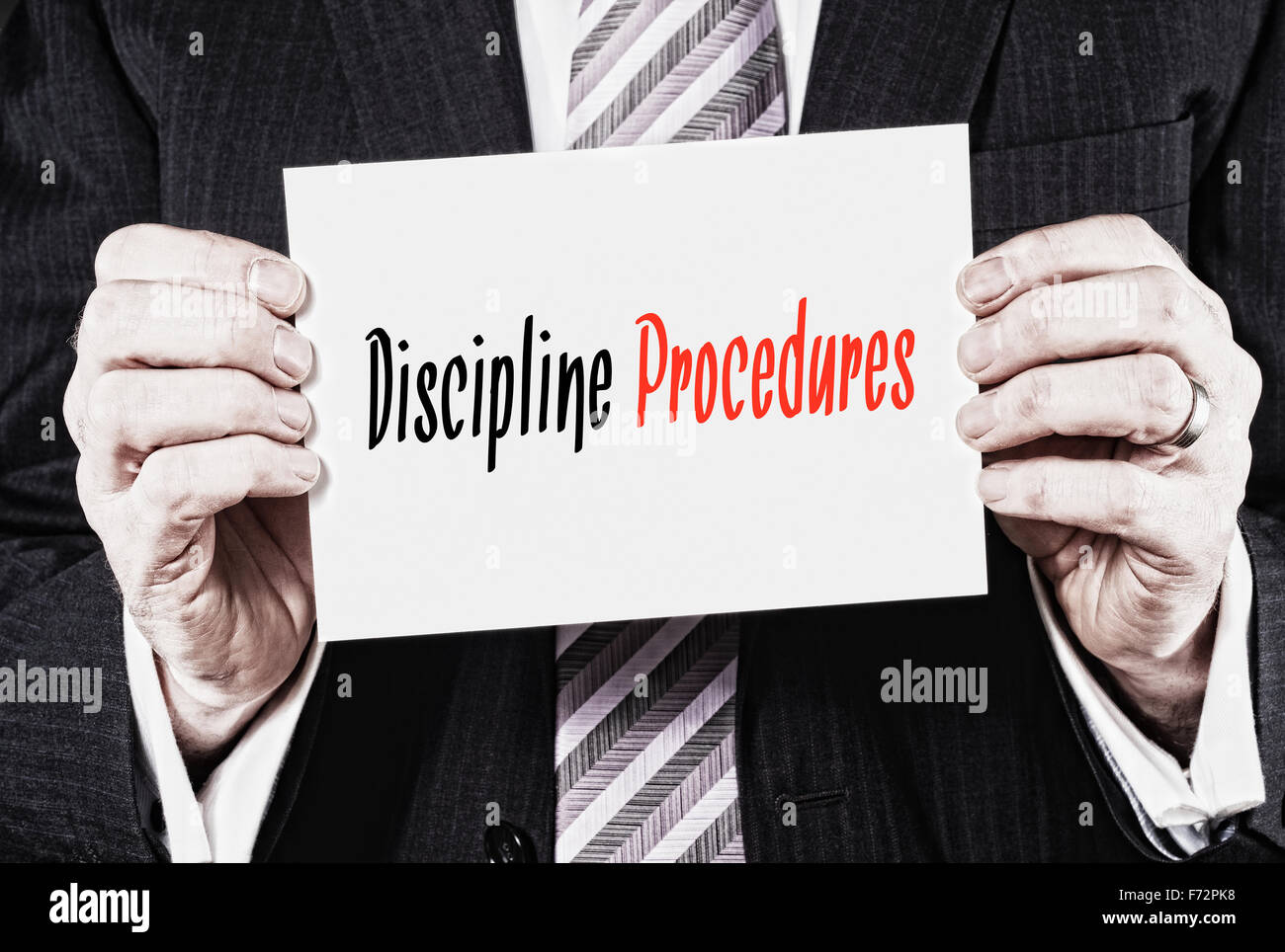 Disziplin Verfahren, Induktion Trainingskonzept Schlagzeilen. Stockfoto
