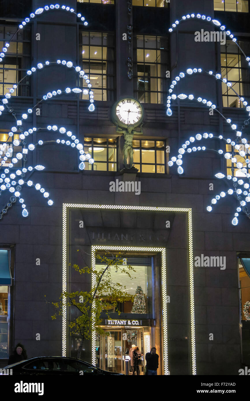 Tiffany & Co., Juwelier, Weihnachtsschmuck, NYC Stockfoto