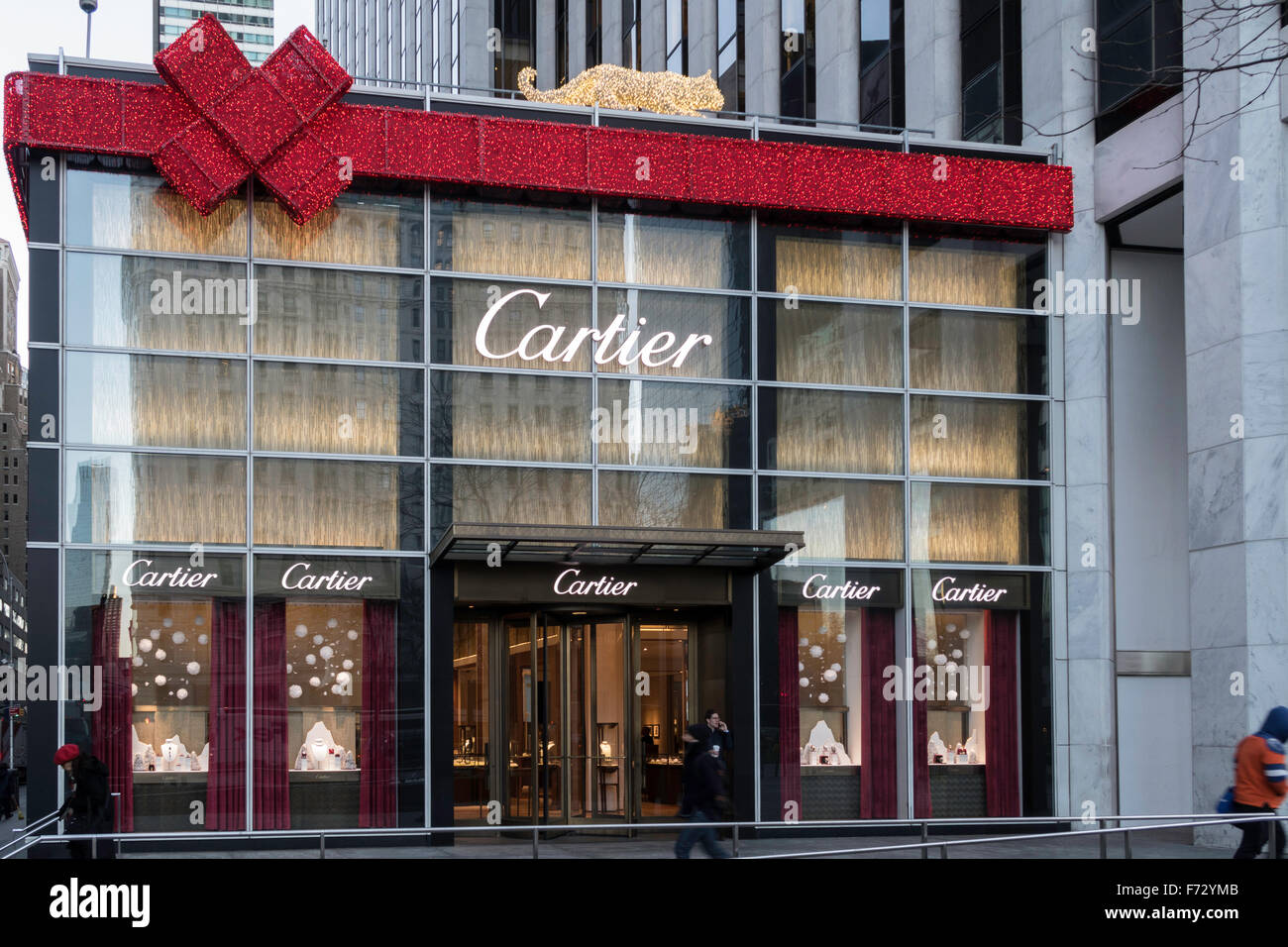 Cartier-Store Front, Ferienzeit, NYC Stockfoto