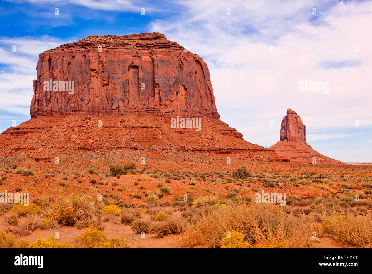 Felsformationen im Monument Valley in Arizona; Monument Valley Navajo Tribal Park und John Ford point Monument Valley National Park Stockfoto