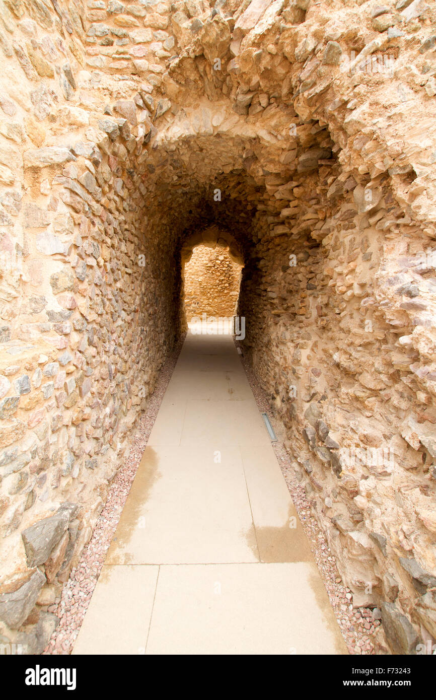 Detail des römischen Theater von Carthago Nova, eines der Wahrzeichen der Stadt Cartagena, Spanien. Stockfoto