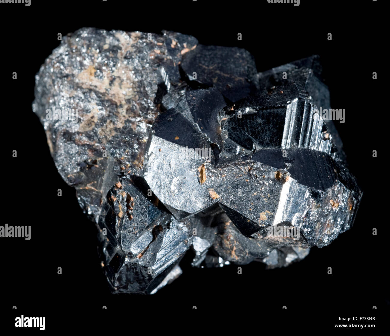 Kristalle von Kassiterit ist ein Zinn-Oxid-Mineral, Cornwall, UK. Stockfoto