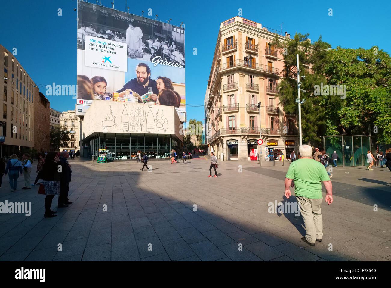 Plaza Catalunya Barcelona Stockfoto