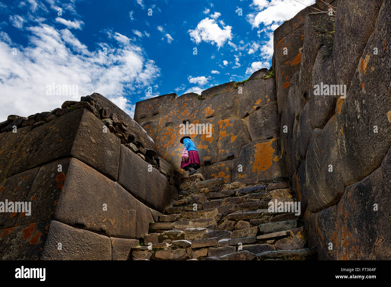 Ruinen von Ollantaytambo, in das Heilige Tal, Peru Stockfoto