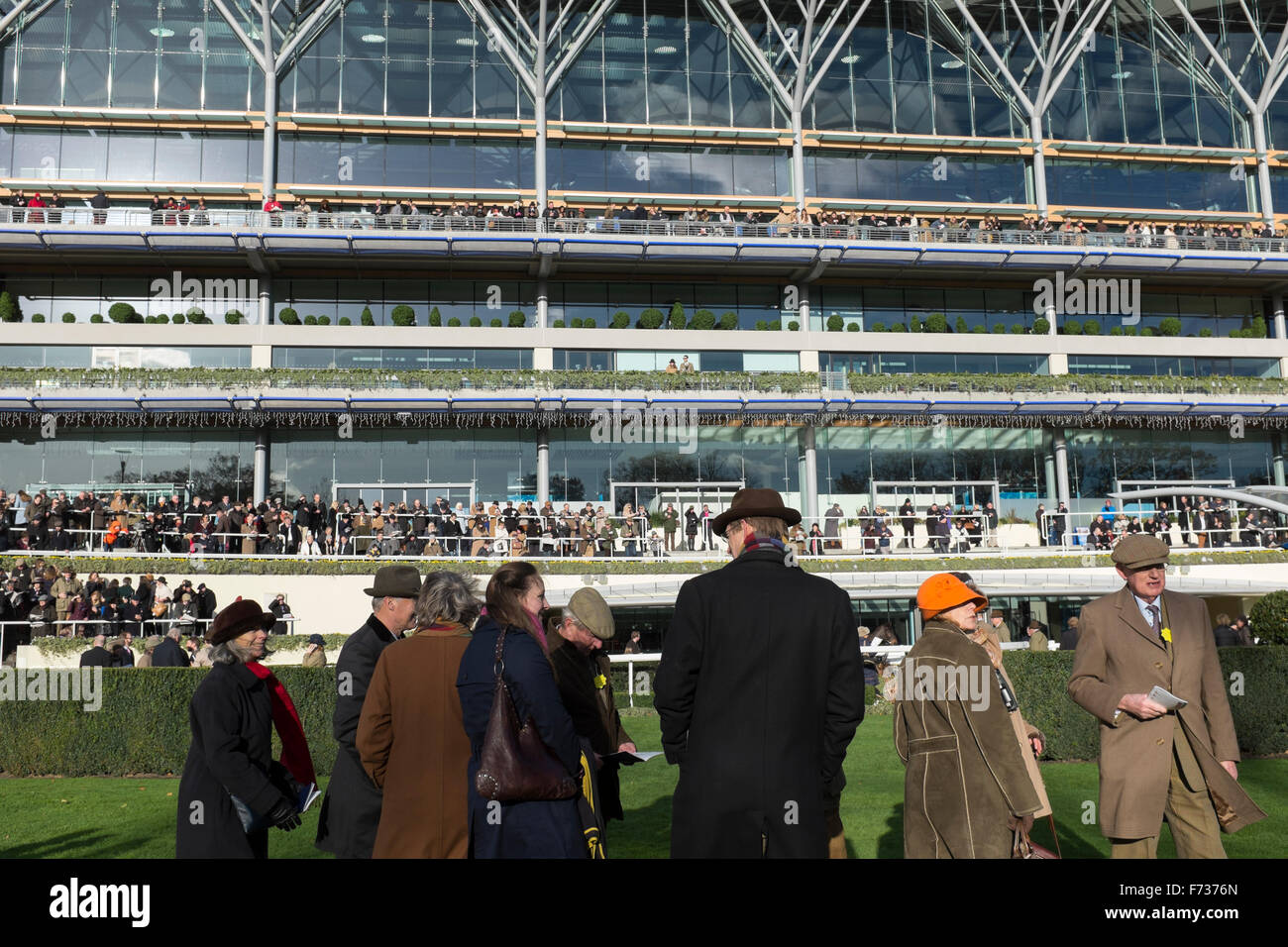 Ascot Renntag, 21. November 2016. Rennpferd Eigentümer in den Parade-Ring vor dem Rennen. Stockfoto