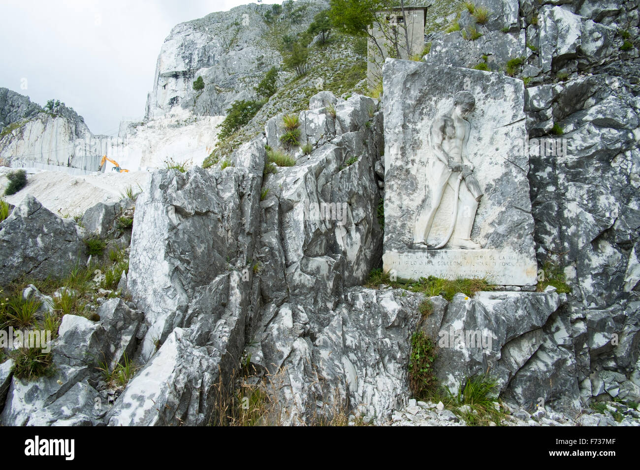 Marmor-Steinbruch in der Nähe von Massa Carrara, Italien Stockfoto