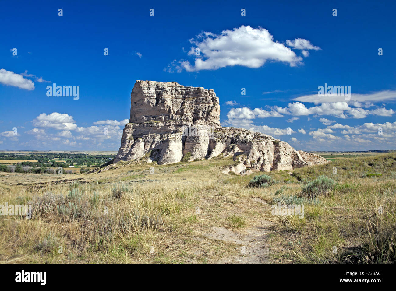 Gerichtsgebäude und Gefängnis-Felsen, Nebraska Stockfoto
