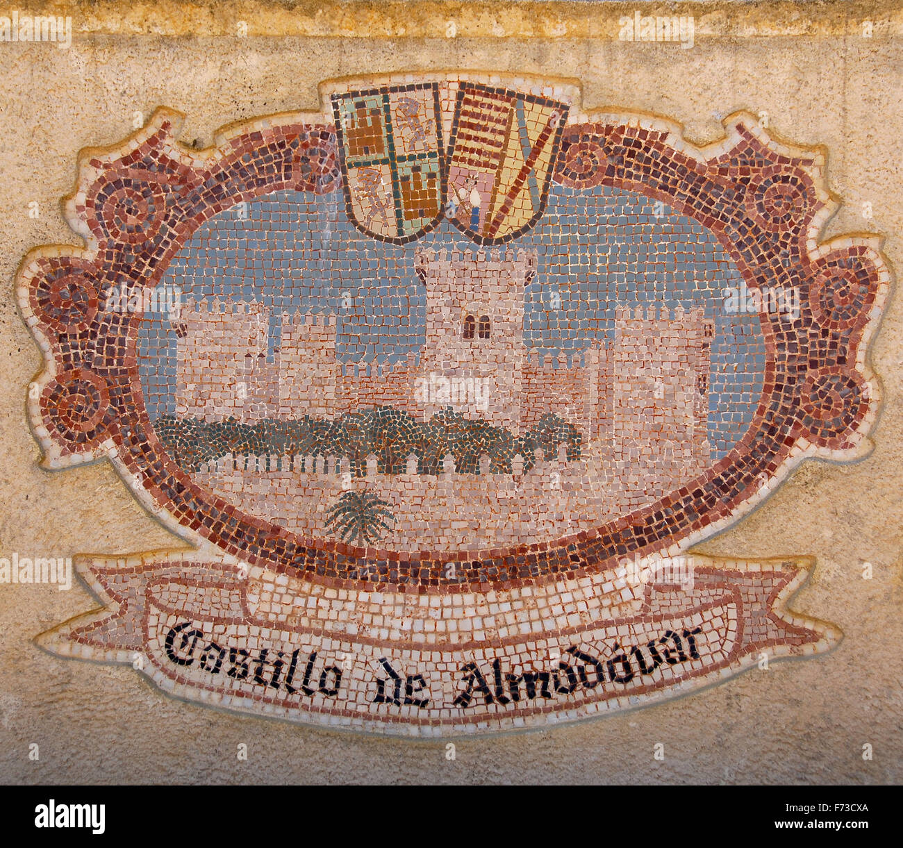Almodóvar del Río, Córdoba, Andalusien, Spanien Architektur der Burg ist gotischen Mudéjar Stockfoto