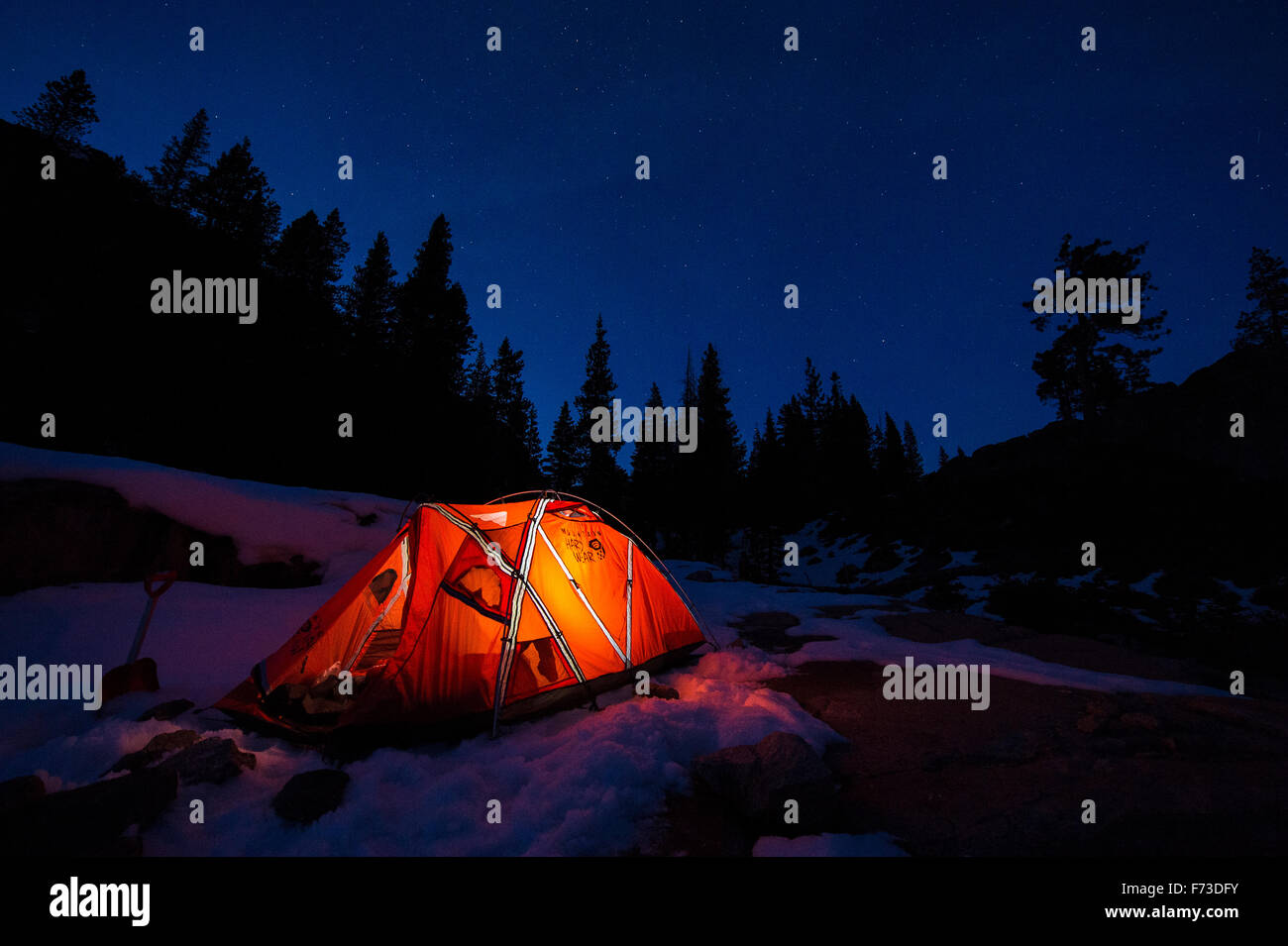 Camping auf Donner Summit Stockfoto