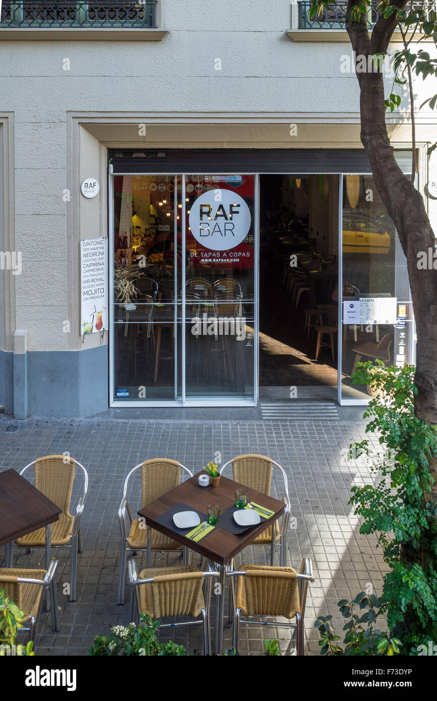 Außenansicht des RAFBar, ein TapasBar und Restaurant im Eixample