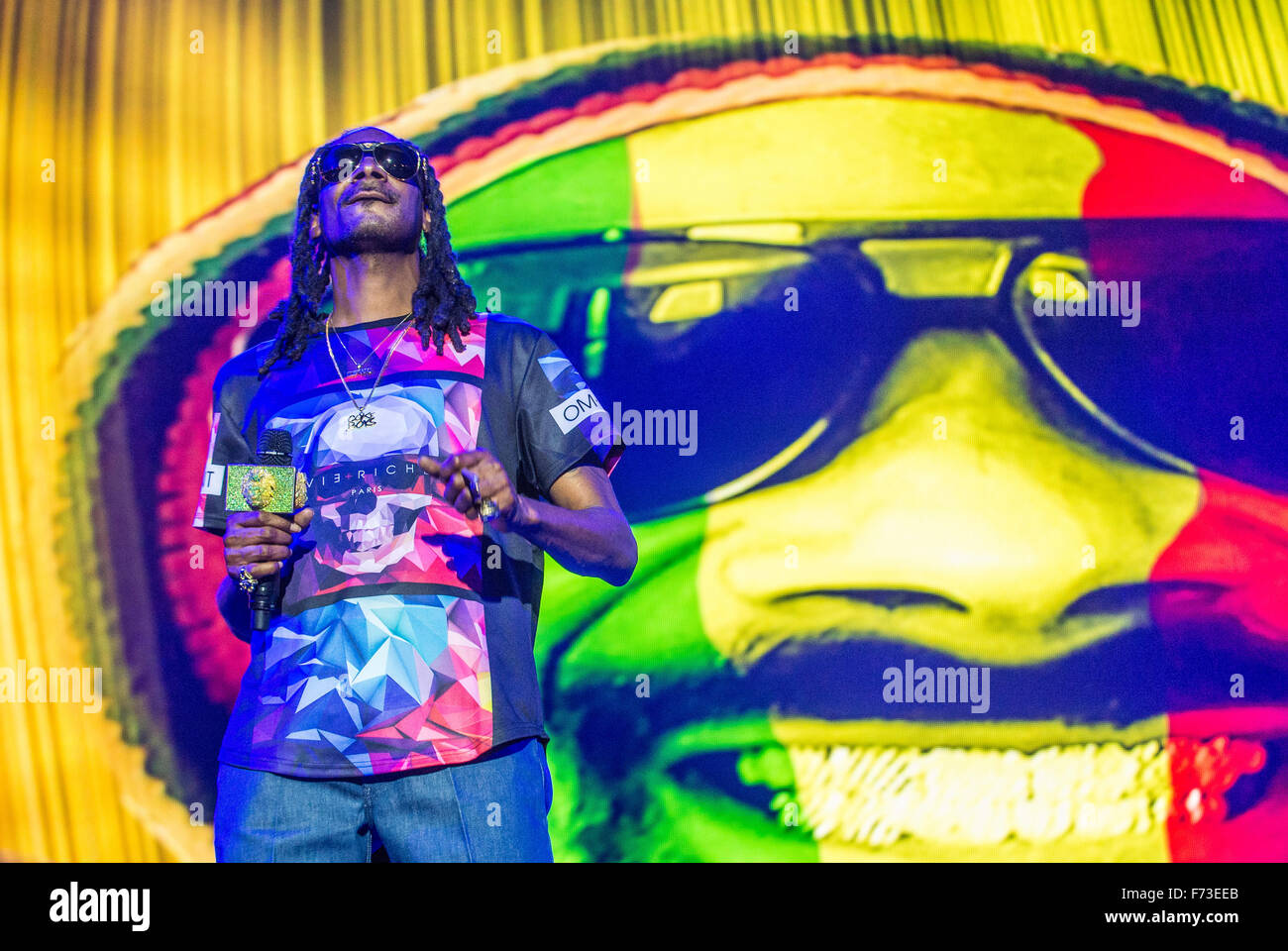 Rapper Snoop Dog führt auf der Bühne während der 2. Tag des Lebens ist schöne Festival 2015 in Las Vegas Stockfoto