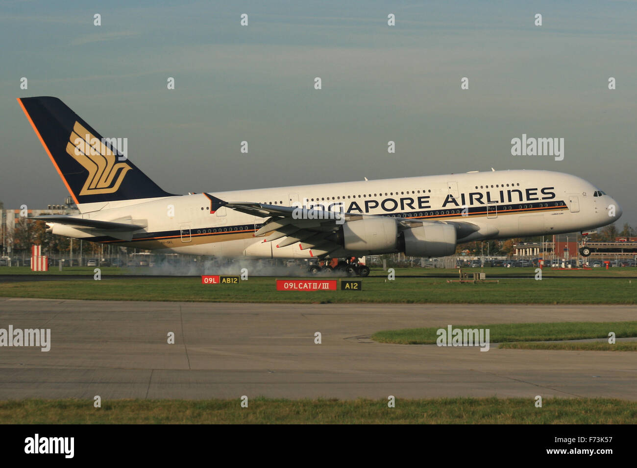 SINGAPUR-A380 Stockfoto