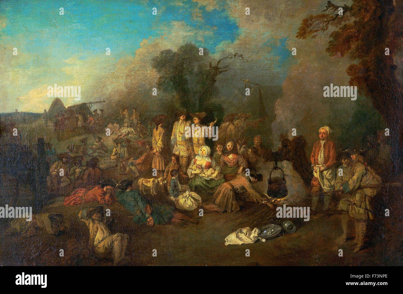 Jean-Antoine Watteau - Biwak Stockfoto