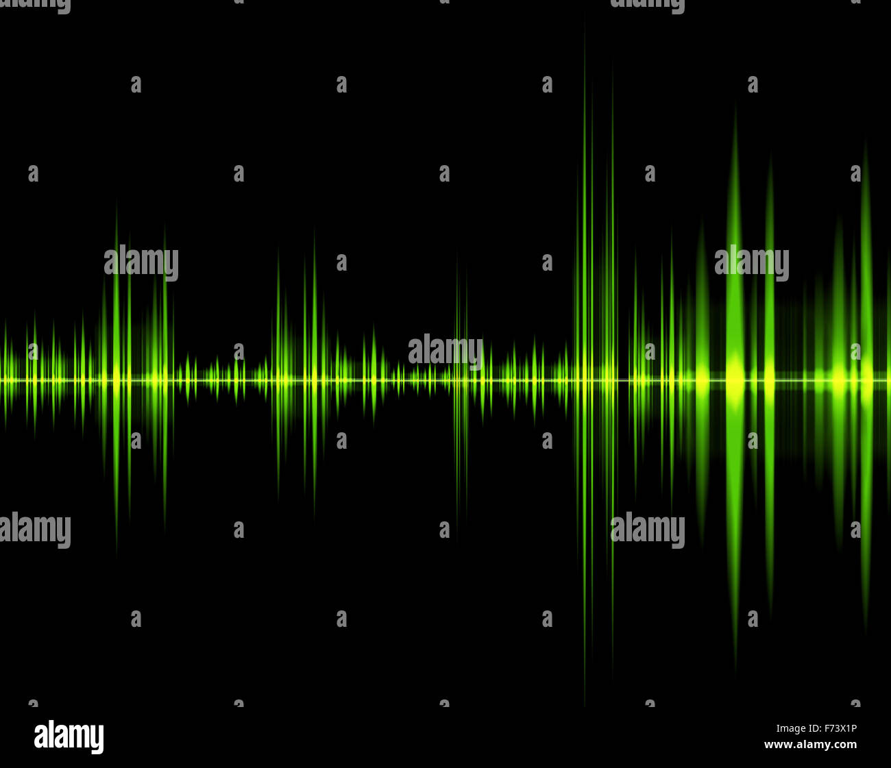 Grüne Welle von Sound. musikalischen Hintergrund design Stockfoto