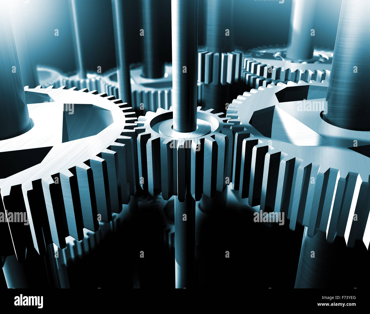 Industrielle Nahaufnahme Bild von Lager und Getriebe Stockfoto