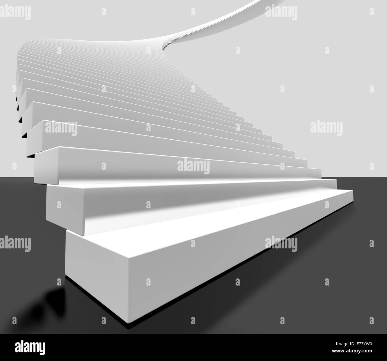 3D Bild der weiße Leiter. Leistung-Konzept Stockfoto