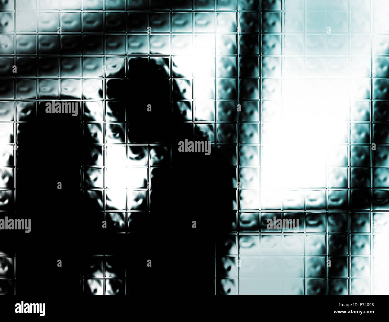 Zusammenfassung Hintergrund eines Mannes und einer Frau hinter dem Glas Stockfoto