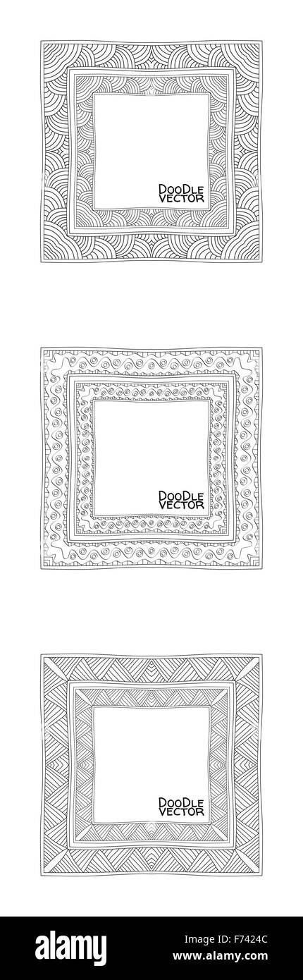 Hand gezeichnet Doodle Grenze Frames Stock Vektor