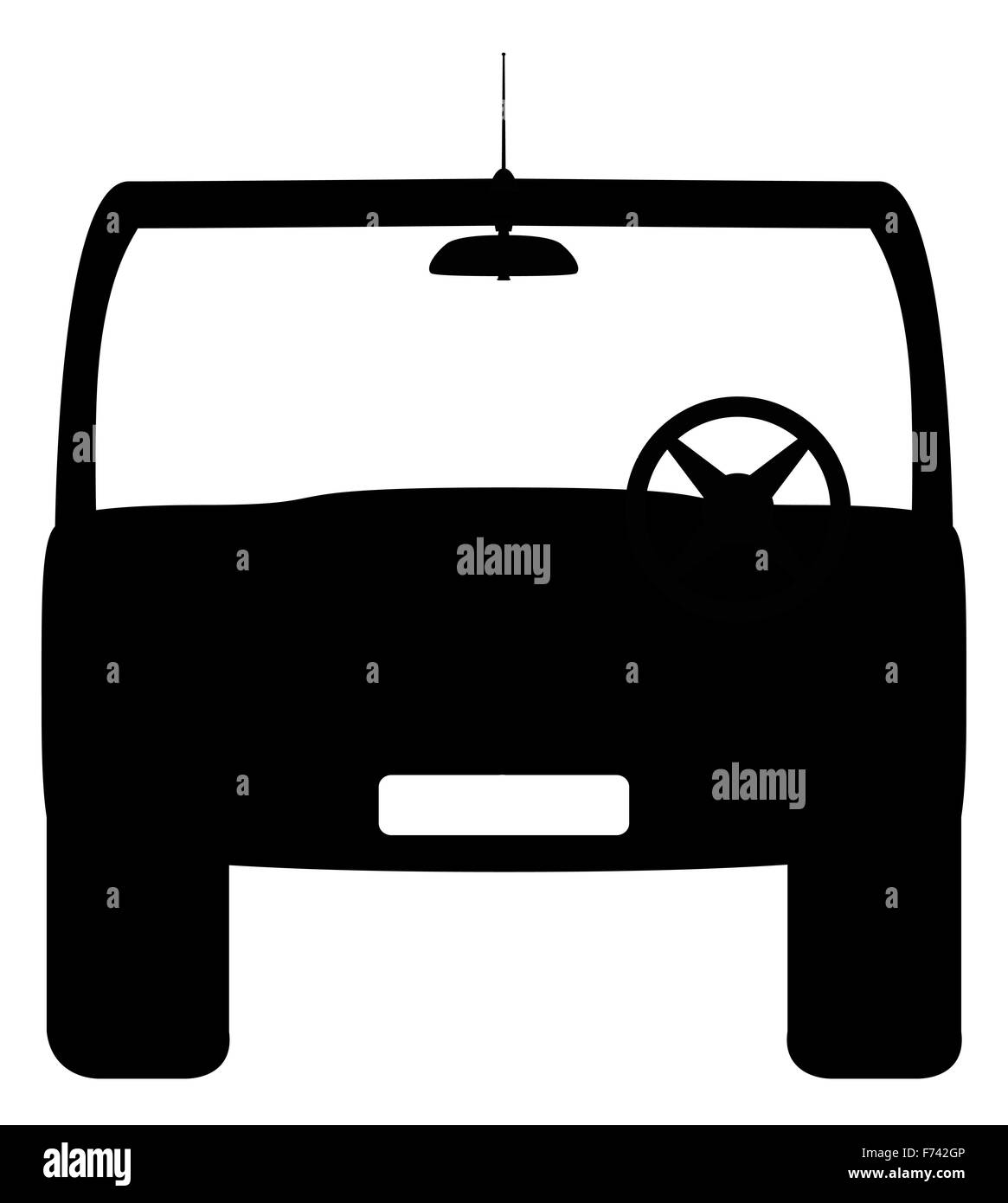 Eine Front von 4 x 4 Silhouette Design isoliert auf weißem Hintergrund Stockfoto