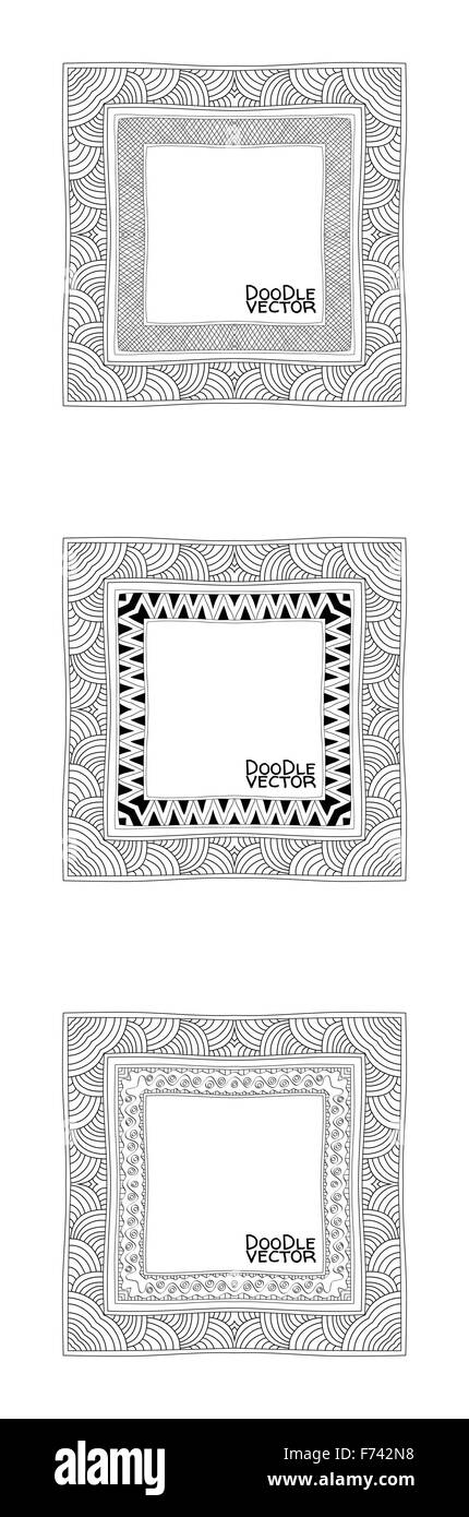 Hand gezeichnet Doodle Grenze Frames Stock Vektor
