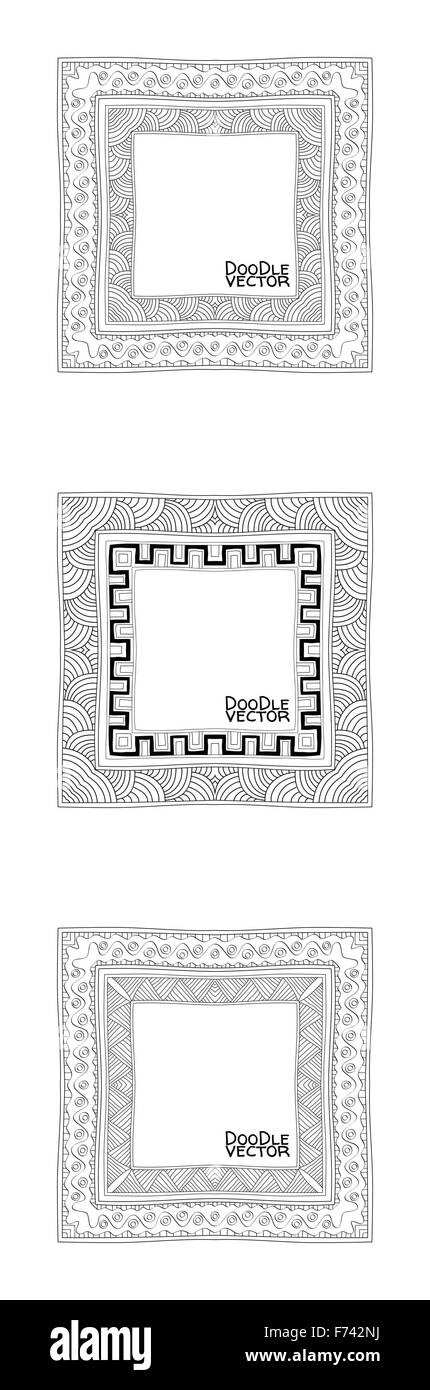 Hand gezeichnet Doodle Grenze Frames Stock Vektor