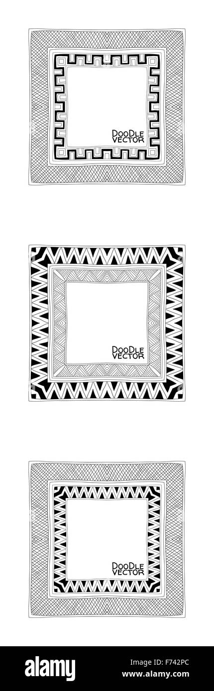 Hand gezeichnet Doodle Grenze Frames Stock Vektor