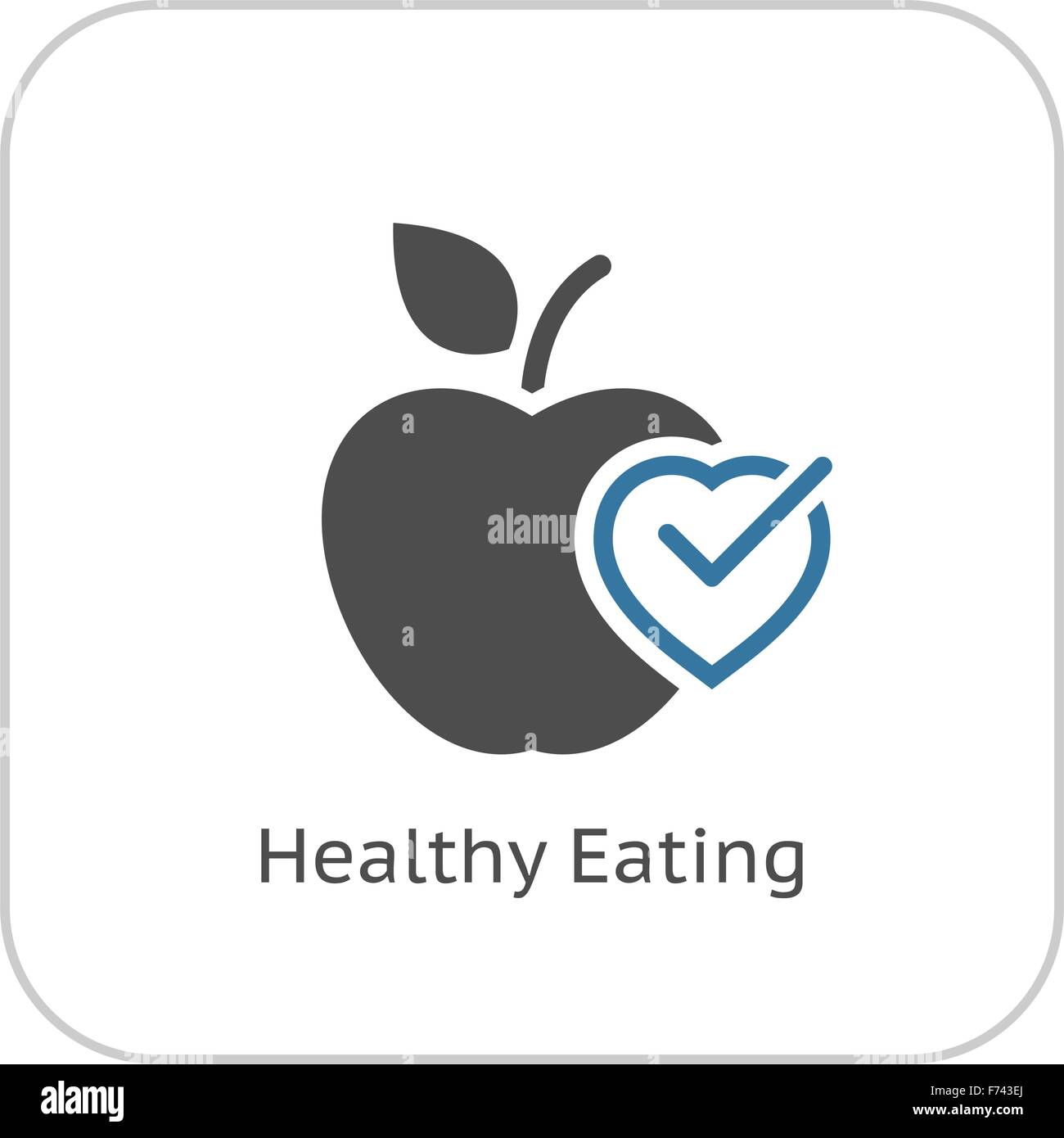 Gesund essen-Symbol. Flaches Design. Stock Vektor