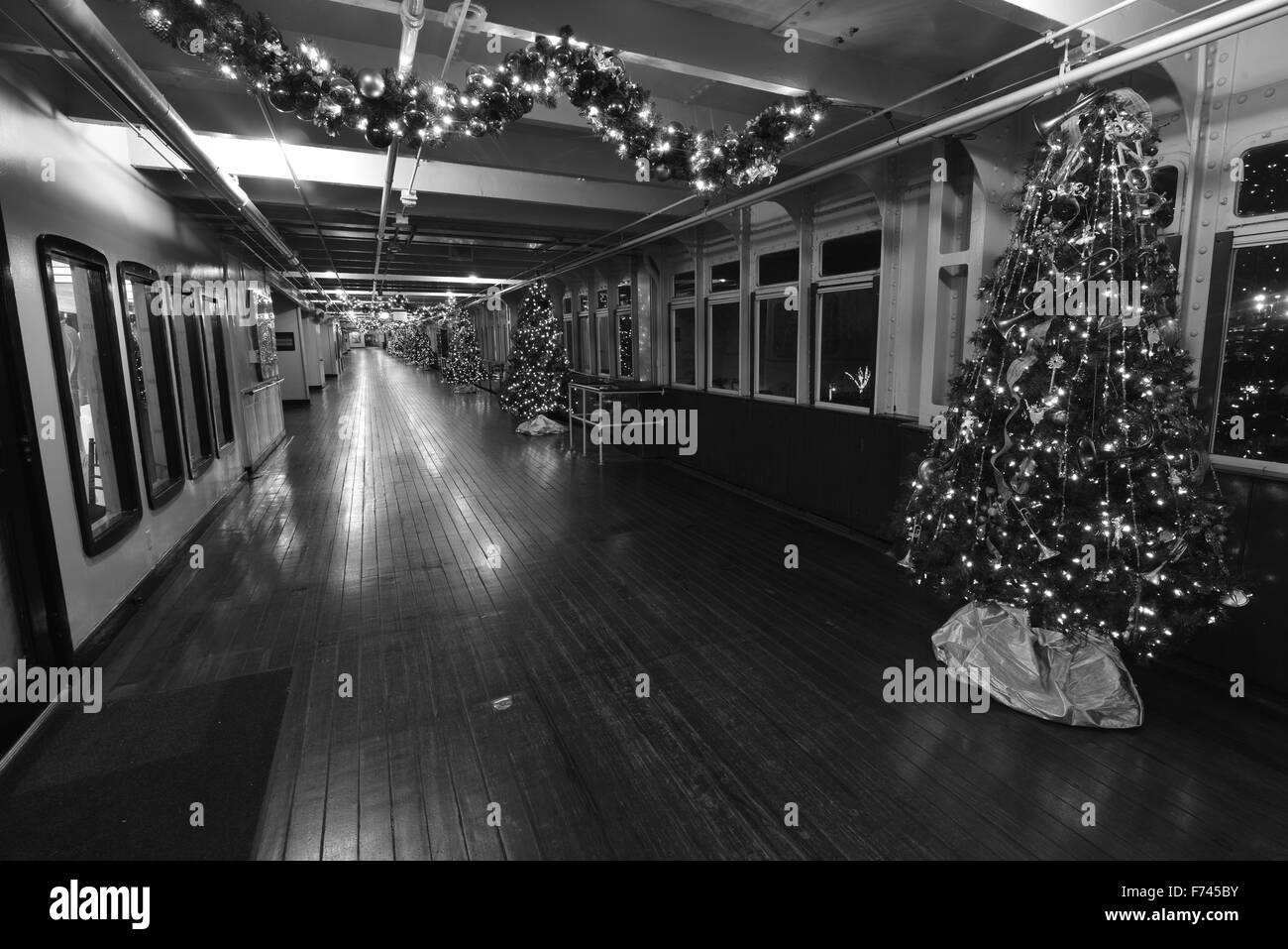 Das Innere des Liners RMS Queen Mary. Stockfoto