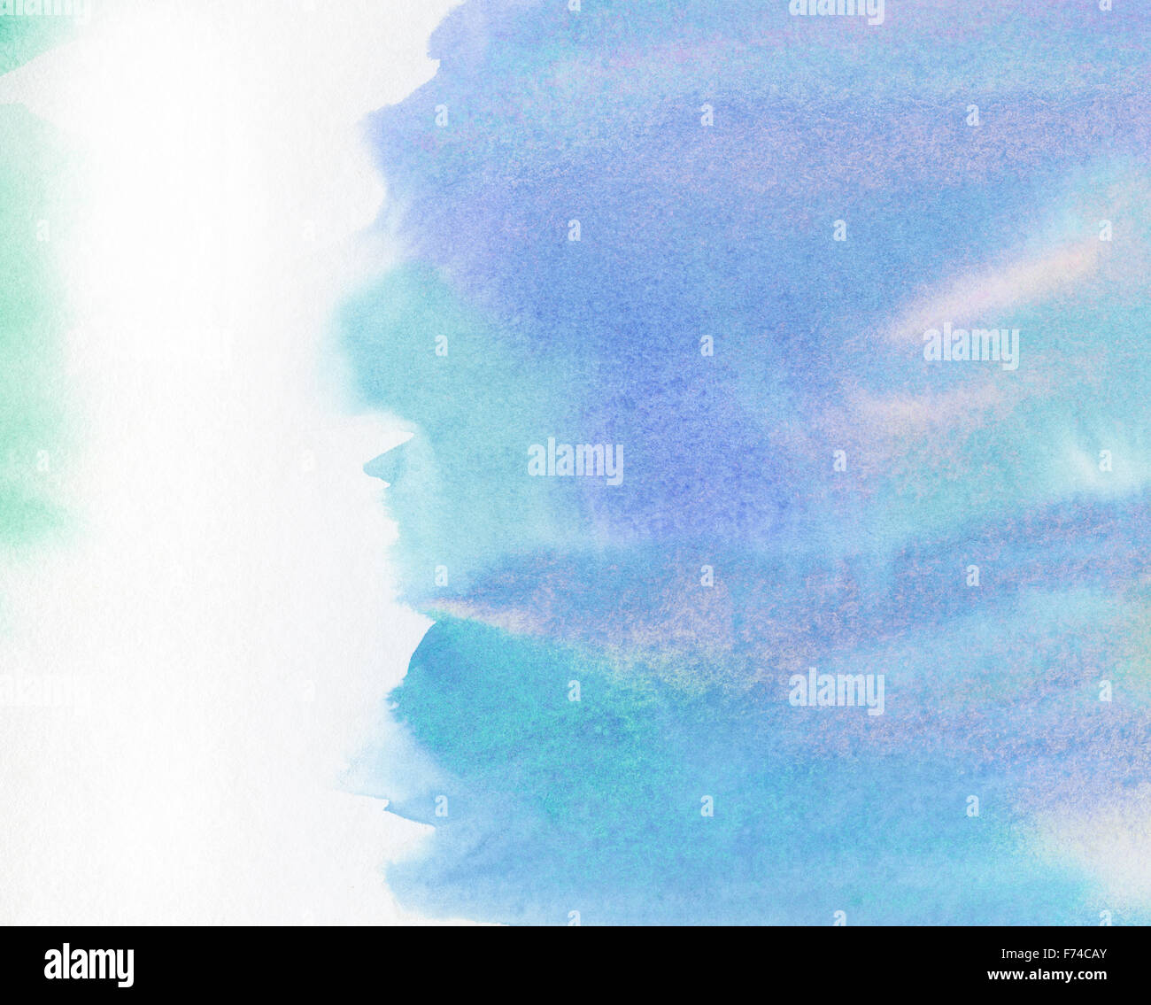 Abstrakt gemalt, Aquarell Wasser, Himmel oder Wolke mit Textfreiraum Stockfoto