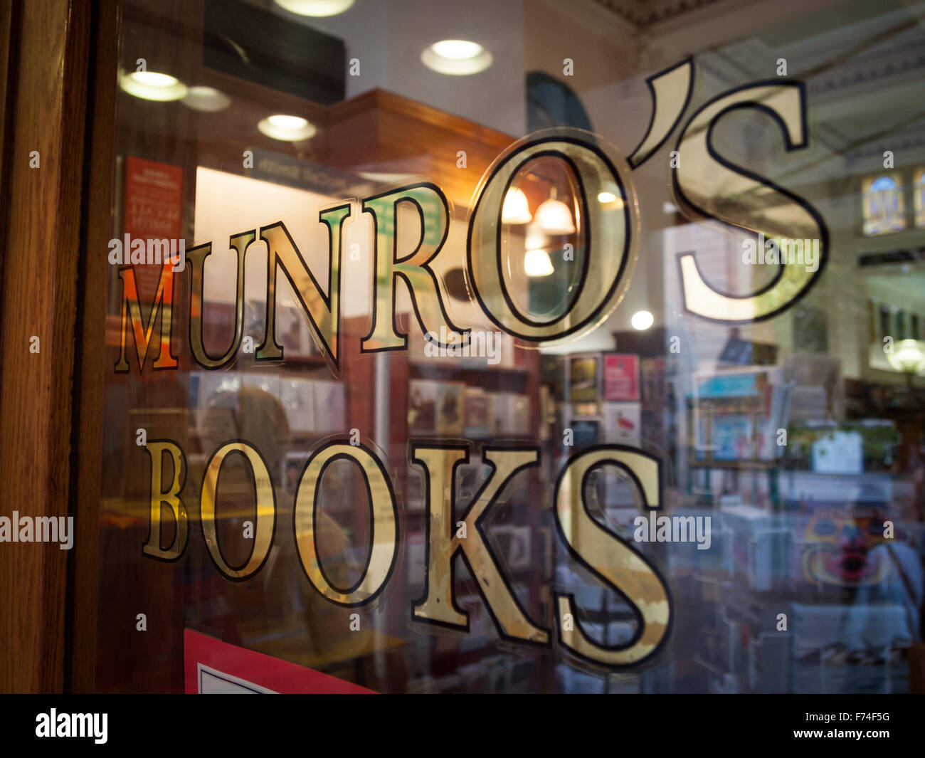 Munros Bücher, eine große unabhängige Buchhandlung befindet sich in der alten Stadt Victoria, British Columbia, Kanada. Stockfoto