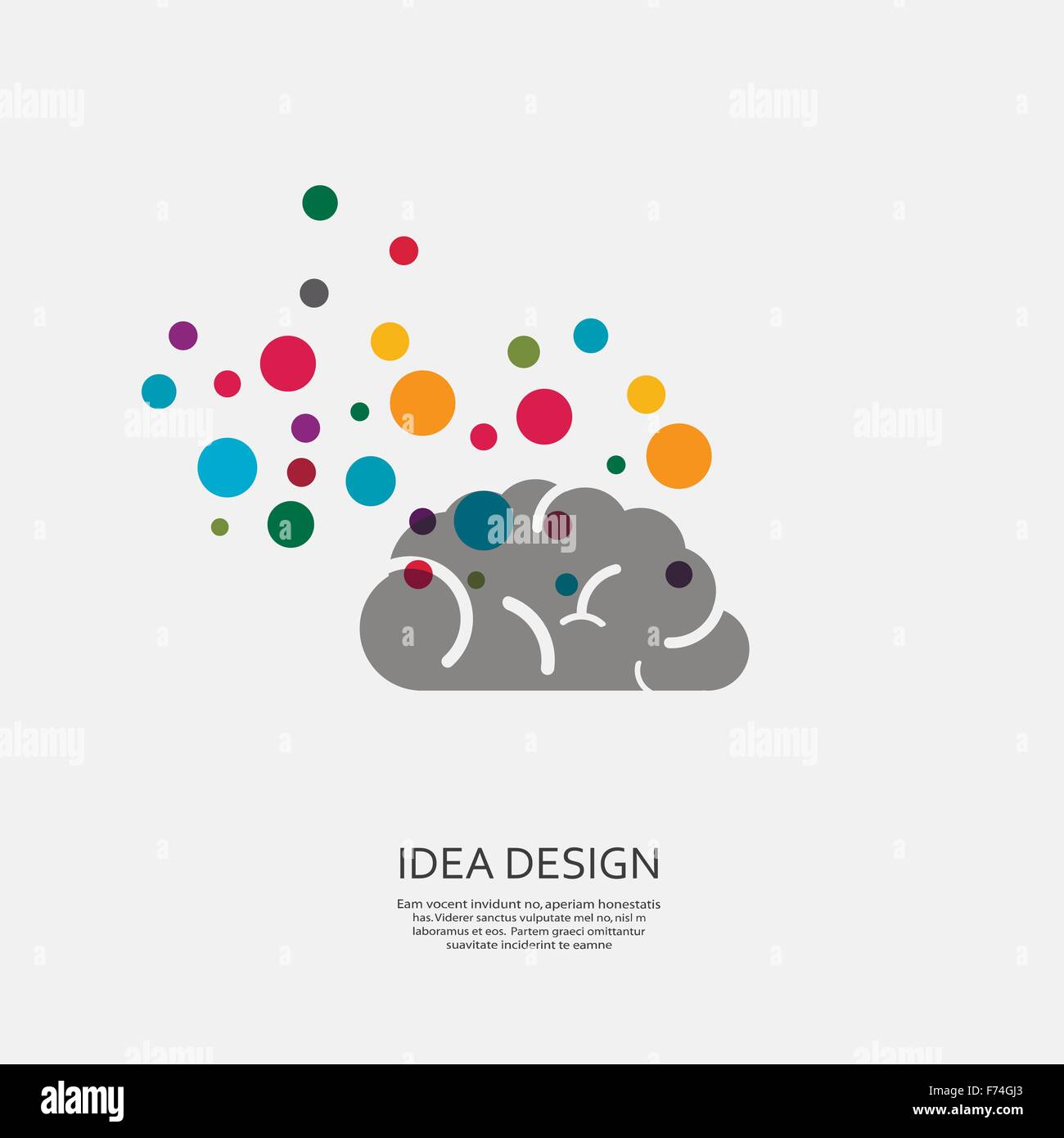 Abstraktes Vektor Gehirn. Schöne Element für design Stock Vektor
