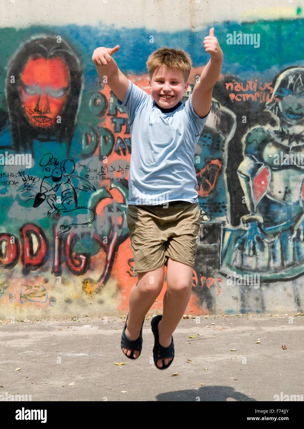 springende Kind Stockfoto