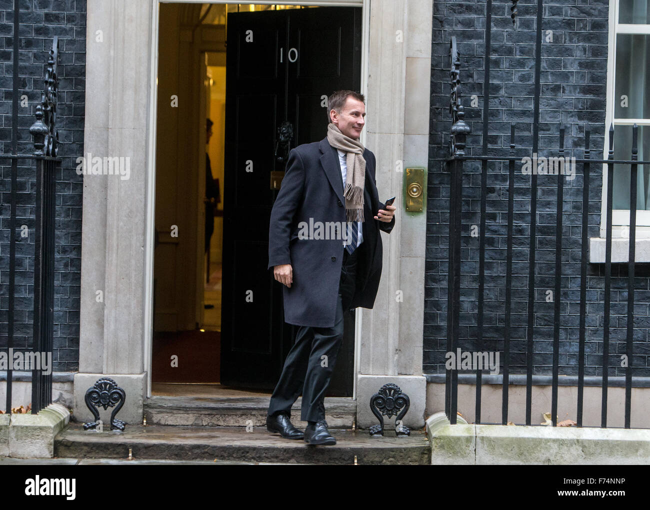 Jeremy Hunt, Staatssekretär für Gesundheit, kommt in der Nummer 10 Downing Street für eine Kabinettssitzung. Stockfoto