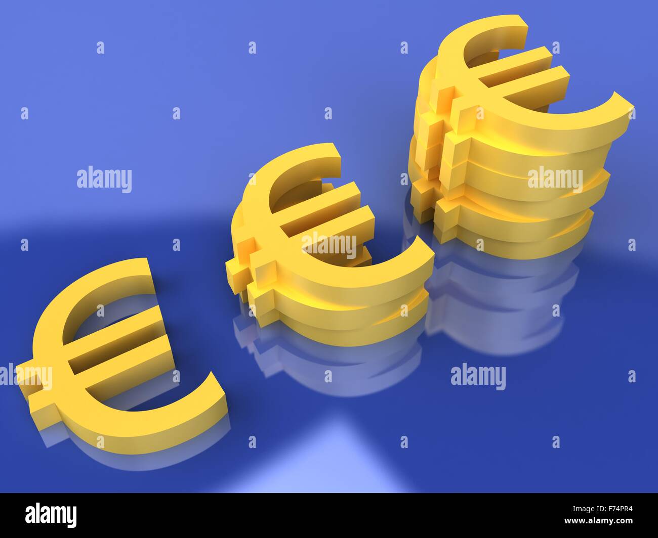 Gelbe Symbole euro Stockfoto